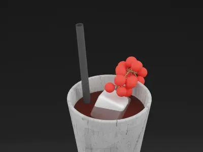 Berry Fizz Juice Low-poly 3D model