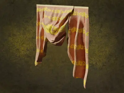 Deco Curtains Baroque Series DoubleFlower LT1 N1 3D model