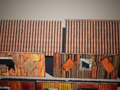 Modular Iron House 27 Assets Low-poly 3D model