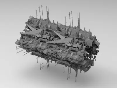 Sci-Fi City dystopia Mega city colony 1 3D model