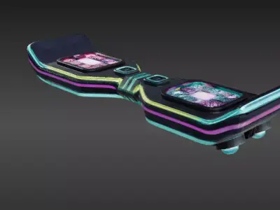 Futuristic Hoverboard 3D Model Sci-Fi Cartoon Vehicle  Low-poly 3D model