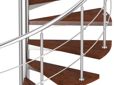 Wooden Spiral Stairs 3 3D model