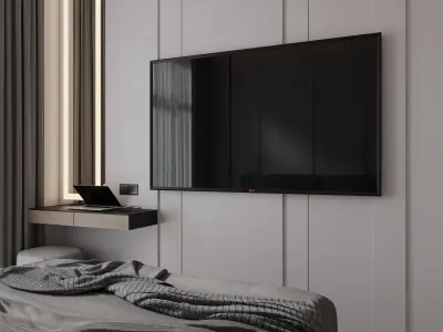 Modern minimal bedroom 3D model