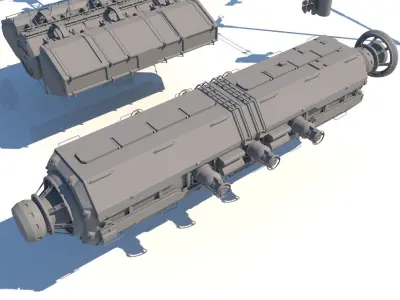 Sci Fi Space Station Set 3D model