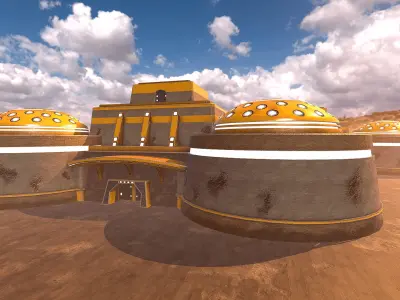 SciFi Desert Building 3 Low-poly 3D model