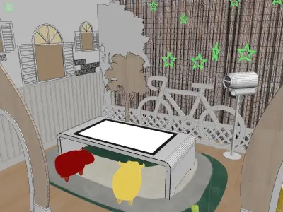 Kindergarten psychological counseling classroom 3D model