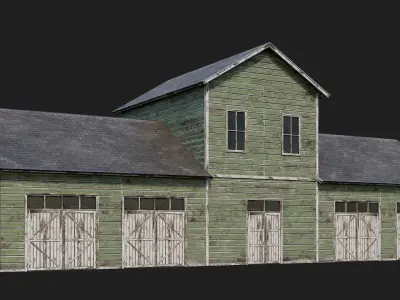 77-78-79-80 - Farm Buildings 4K PBR GameReady Low-poly 3D model