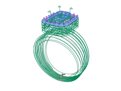 0243 - Gold Cocktail Ring - JCADHub 3D print model