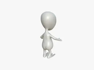 Cute Alien A12 Gray Red - Simple - Character Design Low-poly 3D model