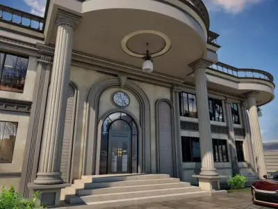 Classical Mansion Villa Project A107 SketchUp DWG PDF 3D model