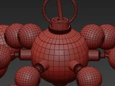 Chandelier Amber Bamboo Pendant 3D model purchase