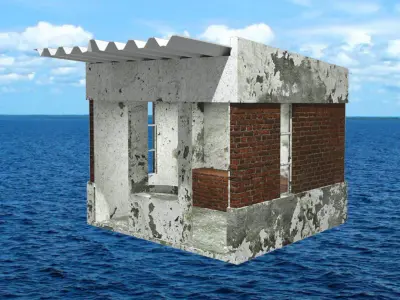 Bus Stop Low-poly 3D model