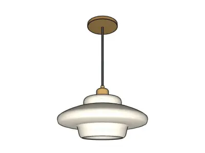 Miller Art Deco Milk Glass Pendant by Tudo and Co  3D model