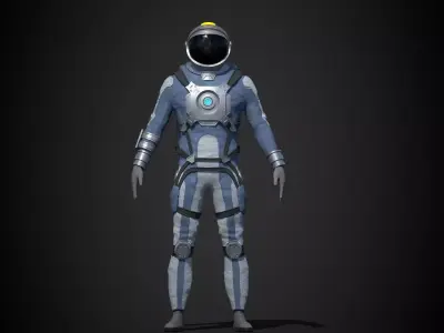 Space man Low-poly 3D model
