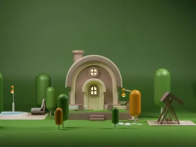 Cartoon House 3D model