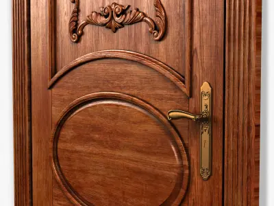 Door0032 ornate wooden door 3D model
