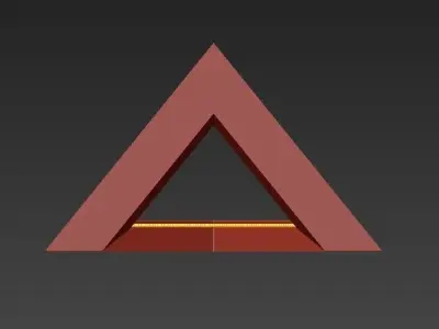 Prismatic triangular shape with triangle in middle 3D model