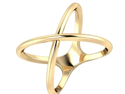 SWARING010 cross ring gold 3D print model
