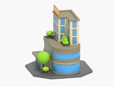 Hotel 3D Illustration 3D model