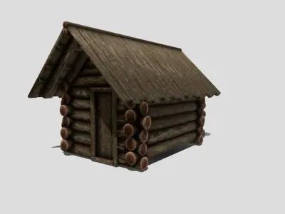 Medieval Cabin Low-poly 3D model