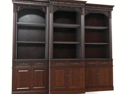 bookcase vintage mahogany Low-poly 3D model