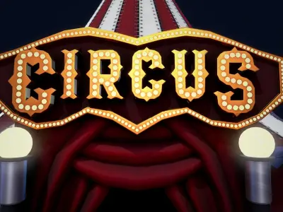 Stylized Circus Tent Low-poly 3D model