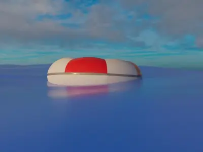 Buoy Animation float on water  3D model
