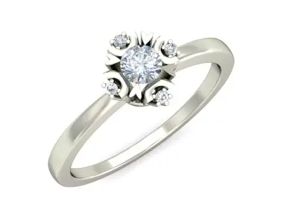 Women Wedding Engagement Ring 3D print model 15