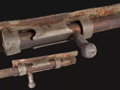 Door Latch Low-poly 3D model