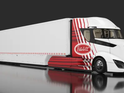  Peterbilt Supertruck 2 with Trailer Rigged 