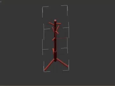 Bremen Oak Coat Stand 3D model