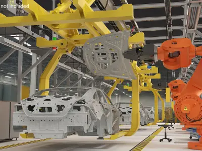  ABB IRB 7600 with Gripper Vehicle Carrier Rigged 