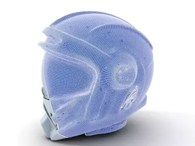 Futuristic Silver Helmet model pack Low-poly 3D model