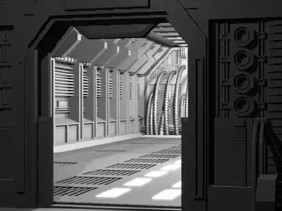 Science fiction door 3D model