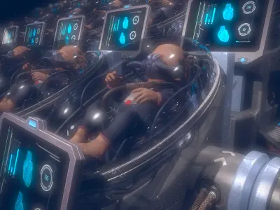 Baby In Capsule Low-poly 3D model