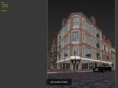 Europe buildings and streets 3D Model Pack
