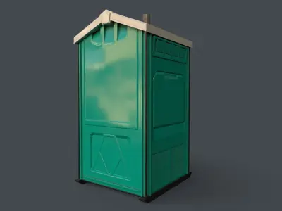 PBR Portable Outdoor Beach Chemical Toilet Low-poly 3D model