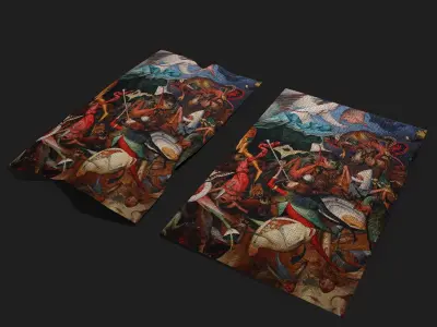 Fall of the Rebel Angels Version Two Bruegel the Elder  Low-poly 3D model
