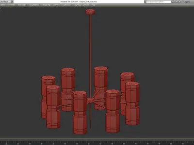 Chandelier low poly 3d model collection with shades and gold ... Low-poly 3D model