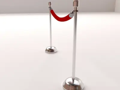 Stanchion rope barrier 3D model