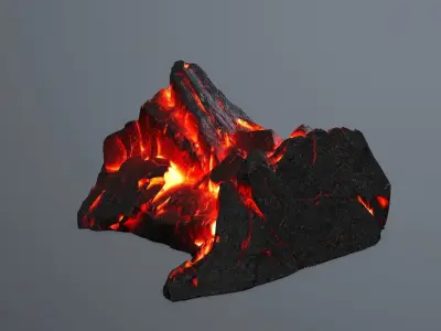 Lava Rock Set Low-poly 3D model