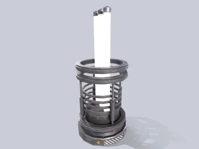 Sci fi lamp Low-poly 3D model
