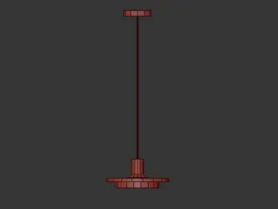 CALCITE pendant light in gold and marble 3D model
