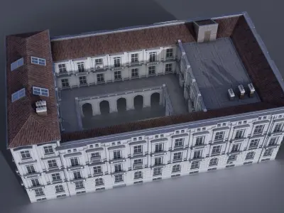 European Building 04 Low-poly 3D model