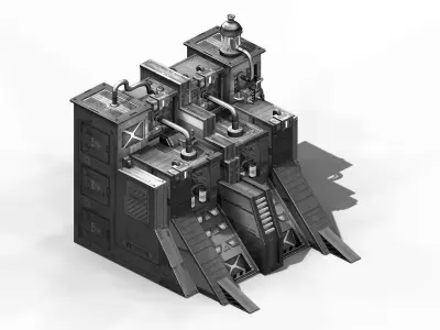 Machinery - wall 01 3D model