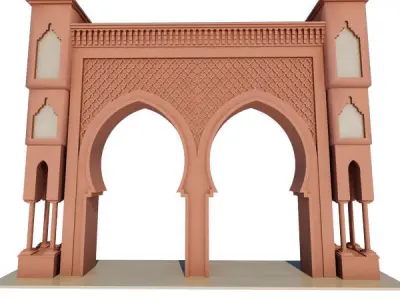 Traditional Moroccan Door Fes City 2 3D model