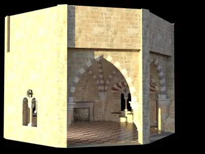 Romanesque Castle Tower Room 3D model