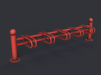 Bike Rack 11 PBR Game Ready Low-poly 3D model
