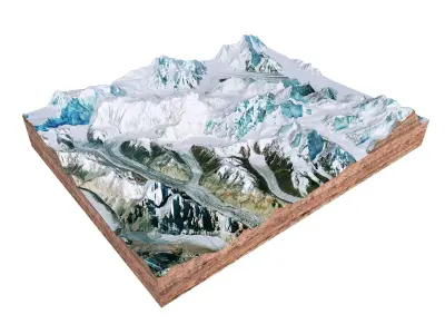 Gasherbrum Mountain Range Pakistan China 3D model