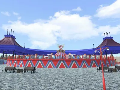 Big amusement Park - carousels and entertainment 3D model